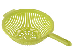 Heart Home Plastic Drain Basket/Washing Bowl for Fruits, Vegetables, Pasta, Poha with Handle (Green)-50HH01846