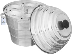 Kuber Industries Exclusive Aluminium Idli Maker Cooker with 4 Plates+ 3 Plates Steamers (2 Dhokla Plate + 1 Patra Plate), 9.5 Diameter, Silver