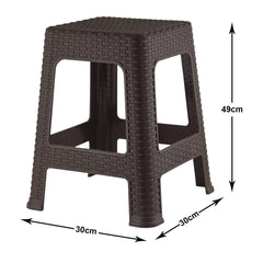 Kuber Industries Heart Home Plastic Sitting Stool for Bedroom, Kitchen, Living Room, Office Use (Brown)-46Hh0520, Standard