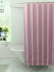Kuber Industries Polyvinyl Chloride Self Lining Design Shower Curtain with 8 Hooks (CTKTC30394, Pink, 7 Feet)