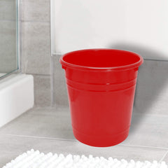 Kuber Industries Plastic Dustbin|Portable Garbage Basket & Round Trash Can for Home,Kitchen,Office,College,5 Ltr,Pack of 3 (Red)