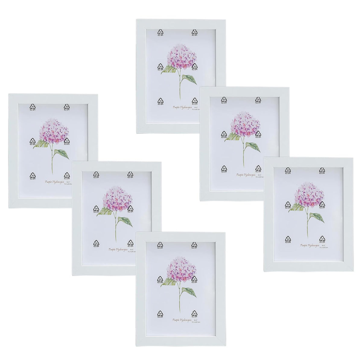 Kuber Industries Photo Frame For Home Décor|Use Horizontal & Vertical|Crystal Clear Glass|Perfect For Home, Office And Shop "16.7x21.8CM"-Pack of 6 (White)