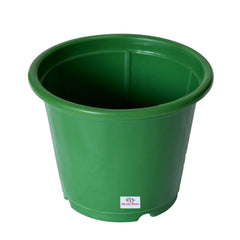 Heart Home Plastic Planters|Gamla|Flower Pots for Garden Nursery Home Décor,8"x6",Pack of 10 (Green)