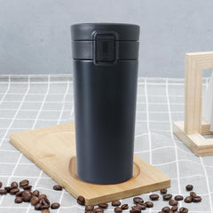 Homestic Stainless Steel Insulated Coffee Tumbler with Sipper Lid 380 ML (Black)