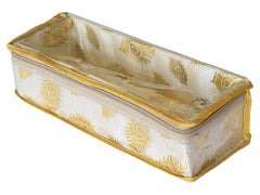 Kuber Industries Multipurpose Weave Design Laminated 1 Rod Bangle Box/Organizer/Case With Tranasparent Top (Gold)-47KM0385