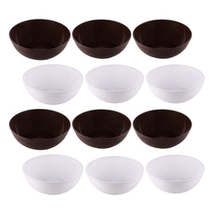 Kuber Industries Bowls|Plastic Serving Round Bowls|Katori for Kitchen|Microwave Safe Bowls for Rice|Soup|Pasta|250 ML|Pack of 12 (Multicolor)