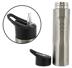 Heart Home Stainless Steel BPA Free Drinking Bottle, Leakproof Gym Bottle, Ideal for Sports, Bike, Running, Hiking With Lid Sipper, 700ml (Silver)