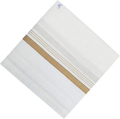 Heart Home Lining Design 100% Cotton Premium Collection Handkerchiefs Hanky for Men, Set of 12 (White)