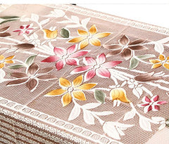 Kuber Industries Floral Cotton Center Table Cover for 4 Seater, Brown (KI3556_11)