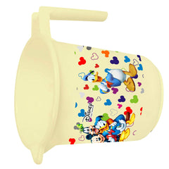 Kuber Industries Disney Team Mickey Print 4 Pieces Unbreakable Virgin Plastic Bathroom Bucket With Mug Set- Cream & White, (2 Pc 16 LTR Bucket & 2 Pc 500 ML Mug) -HS_35_KUBMARTS17514