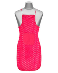 Kuber Industries Dot Printed Oil Stain Resistant Cooking Kitchen Apron for Men Women with 1 Front Pocket (Pink)-50KM0724