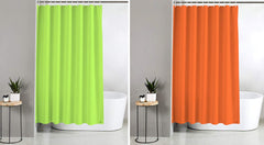 Kuber Industries 2 Pieces PEVA Shower Curtain Liner, Heavy Duty Plastic Shower Curtain with Hooks for Bathroom, Bathtub, 70" x 80", Green & Blue-KUBMART11562