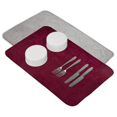 Kuber Industries Dish Dry Mat | Microfiber Self Drying Mat | Kitchen Drying Mat | Water Absorbent Kitchen Mat | Embossed Dish Dry Mat | 38x50 | Pack of 2 | Maroon & Gray