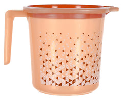 Kuber Industries Tinted Print Plastic Bathroom Mug 1.5 Litre Pack of 2 (Beige & Black)-46KM0243, Standard
