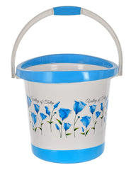 Heart Home Bucket|Plastic Bucket for Bathroom|Tulip Flower Bucket for Bathing|Unbreakable Bucket with Handle|18 Liter|Pack of 2 (Multicolor)