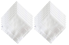 Heart Home 100% Cotton Premium Collection Handkerchiefs Hanky for Men, Set of 12 (White)