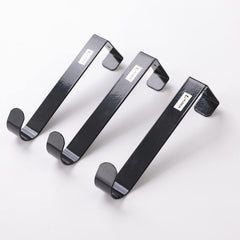 Kuber Industries Cloth Hanger|Wall Mounted Towel Hanger|Multipurpose Cloth & Towel Holder|Iron Spray Material|Easy Installation|Interchangeable Over The Door Hook| Pack of 6 |Black