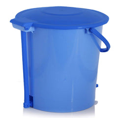 Kuber Industries Ultra Plastic Garbage Waste Pedal Step-On Dustbin with Handle (5 litres, Blue)-KUBMART3032
