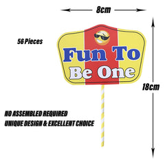 Heart Home Party Photo Props | Cardboard Cupcake Picks |Decorations Supplies for Farewell | Birthday Party | Theme Cupcake Topper | 56 Pieces | PP-8038 F | Multicolor