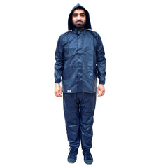 Heart Home PVC Raincoat with Adjustable Hood for Men & Women (Navy Blue) 54HH4140.