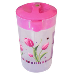 Heart Home Flower Printed Unbreakable Multipurpose Plastic Water Jug/Pitcher with Lid, 2.4 LTR.- Pack of 3 (Pink)-HS42KUBMART25233