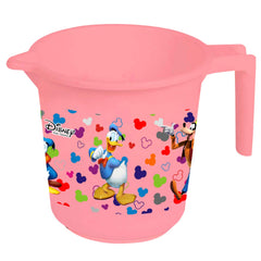 Kuber Industries Disney Team Mickey Print 6 Pieces Unbreakable Strong Plastic Bathroom Mug,500 ML (Pink) -HS_35_KUBMARTS17093