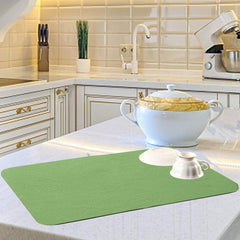 Heart Home Microfiber Reversible Dish Drying Mat with Absorbent Parity for Kitchen 27"x 19",Pack of 2 (Green)