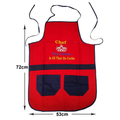 Heart Home Cotton Oil Resistant Cooking Kitchen Apron for Men & Women- Pack of 2 (Red) 52HH3802