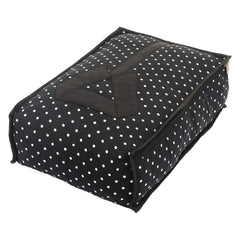 Heart Home Dot Print Cotton Shirt Cover/Clothing Organizer/Wardrobe Organizer For Home, Traveling (Black) 54HH4180.
