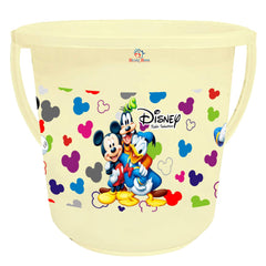 Heart Home Disney Team Mickey Print Multipurpose Plastic Bucket ,16 LTR (Cream) -HS_35_HEARTHS17384