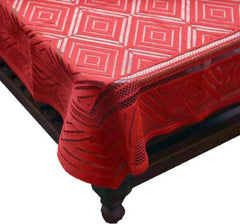 Kuber Industries Center Table Cover|Cotton Center Table Cover for Living Room|Table Cloth for 4 Seater|Traingular Design|Maroon
