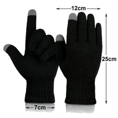 Heart Home Unisex Winter Gloves|Touchscreen Woolen Gloves for Men and women|Warm Winter Woolen Stretchable Gloves|2 Pair|Pack of 2 (Black)