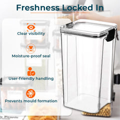 Kuber Industries Extra Large Refrigerator Storage Crisper/Fridge Container with Airtight Lid (Transparent)