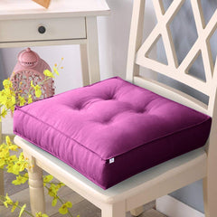 Heart Home Microfiber Square Chair Pad/Cushion for Office, Home or Car Sitting-Pack of 2, 18 * 18 Inch (Purple), Standard (HS_37_HEARTH020875)
