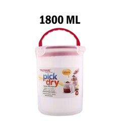 Kuber Industries Pick to Dry Plastic Container with Strainer, 1.8 litres, Transparent (CTKTC3558)