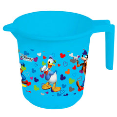 Kuber Industries Disney Team Mickey Print 4 Pieces Unbreakable Strong Plastic Bathroom Mug,500 ML (Cream & Blue & Black & White) -HS_35_KUBMARTS17155