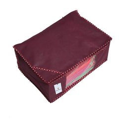 Kuber Industries 9 Pieces Non Woven Saree Cover Set, Maroon (90 GSM Fabric)