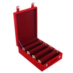 Kuber Industries Four Rod Bangle Box|Flower Design|Velvet Coated Bangle Organizer|Watches & Bracelet Organizer|Magnetic Button (Maroon)-HS_38_LUGGAGE20955