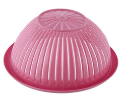 Heart Home Multifunctional Plastic Drain Strainer, Colander, Washing Basket for Home Kitchen Supplies - Pack of 2 (Pink)-50HH01859