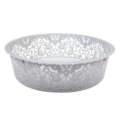 Kuber Industries Leaf Design Multipurpose Round Shape Basket Ideal For Friuts, Vegetable, Toys Small & Large Pack of 2 (Grey)