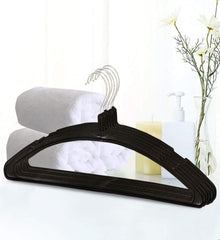 Heart Home 6 Piece Plastic Hanger Set for Wardrobe, (Black) HEART7081