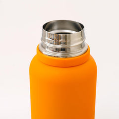 Kuber Industries Water Bottle | Vacuum Insulated Travel Bottle | Hot & Cold Water Bottle | Water Bottle with Handle | Thermos Flask for Gym Bottle | MYZ-230803B | 1100 ML | Orange