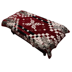 Kuber Industries Center Table Cover Maroon Cotton Fabric in Floral Design 40 * 60 Inches (C01)