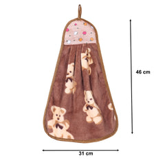 Kuber Industries Soft Cotton Teddy Bear Super Absorbent Hanging Napkin|Hand Towel for Washbasin & Kitchen,Pack of 12,(Assorted)