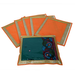 Kuber Industries Designer 6 Piece Non Woven Single Packing Saree Cover Set, Orange