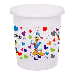 Kuber Industries Disney Team Mickey Print Plastic 3 Pieces Garbage Waste Dustbin/Recycling Bin for Home, Office, Factory, 5 Liters (White) -HS_35_KUBMARTS17343