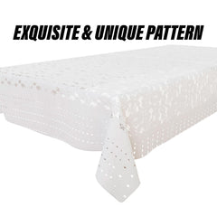 Heart Home Center Table Cover | Shinning Net Cashew Design Table Cover | Luxurious Table Protector Cover for Home Decor | 40x60 Inch | White