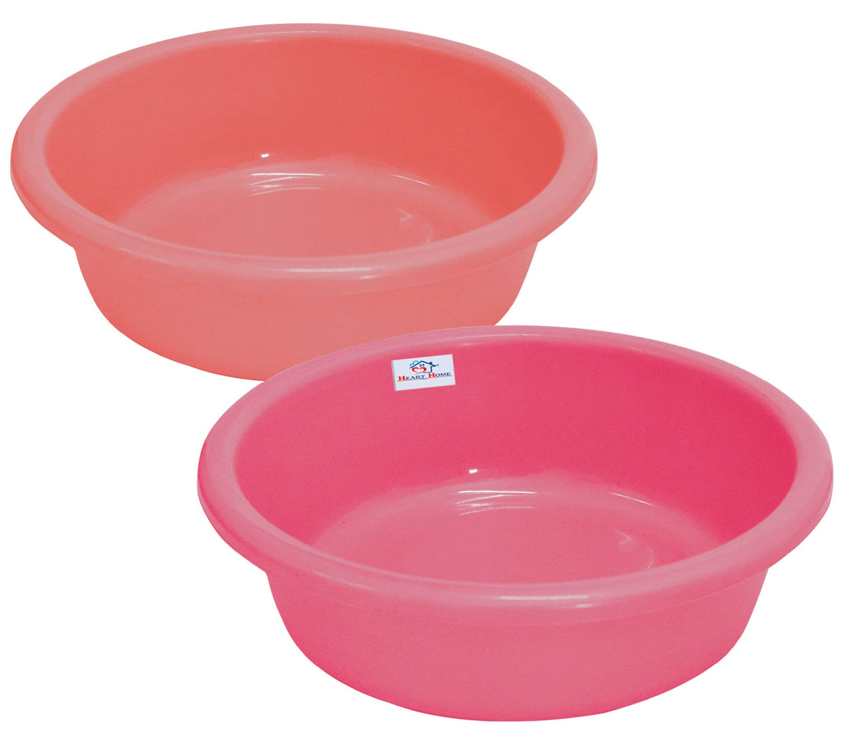 Heart Home Multiuses Plastic Knead Dough Basket/Basin Bowl For Home & Kitchen 6 Ltr- Pack of 2 (Light Pink & Pink) 52HH3875