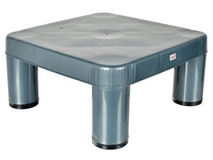 Fun Homes Small Portable,Lightweight, Comfortable Square Plastic Seating Stool/Patla for Home, Bathroom, Kitchen (Grey)