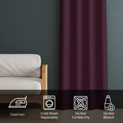 Urbane Home Polyester Decorative 5 Feet Window Curtain Darkening Blackout | Drapes Curtain With 8 Eyelet For Home & Office (Wine)
